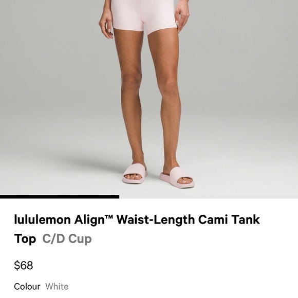 Lululemon waist length Align tank top white size 8 - Picture 7 of 10